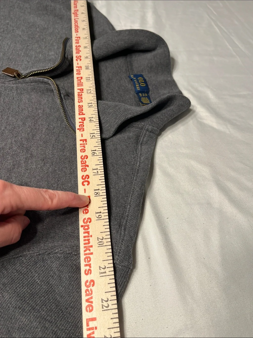 Polo Ralph Lauren Mens XXL Gray Quarter Zip Sweater Pony Logo‎ Cotton Pullover